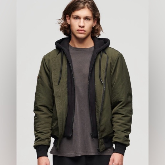 Military Hooded MA1 Jacket XXL fits like LARGE - Picture 1 of 6